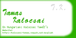 tamas kalocsai business card